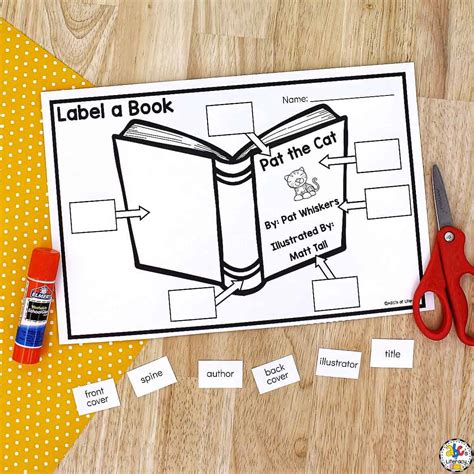 parts of a book worksheet free
